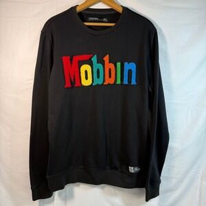 HUDSON OUTERWEAR Black Unisex Crew Neck "Mobbin" -‎ Size M